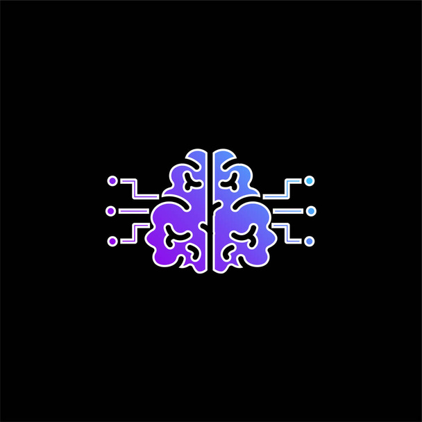 脳青グラデーションベクトルアイコン - ベクター画像