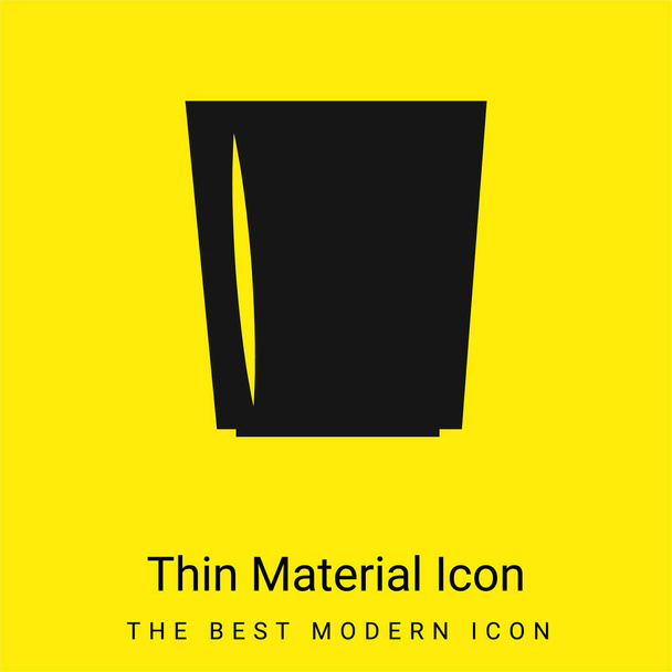 Black Glass Side View minimal bright yellow material icon - Vector, Image