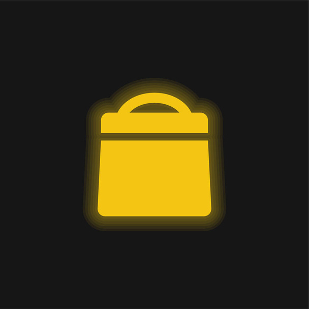 バッグ充填ツール黄色輝くネオンアイコン - ベクター画像