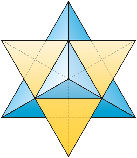 merkabah - зірка тетраедр - Вектор, зображення