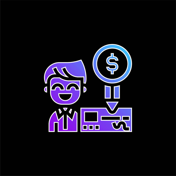 Bankovní kontrola modré ikony přechodu - Vektor, obrázek