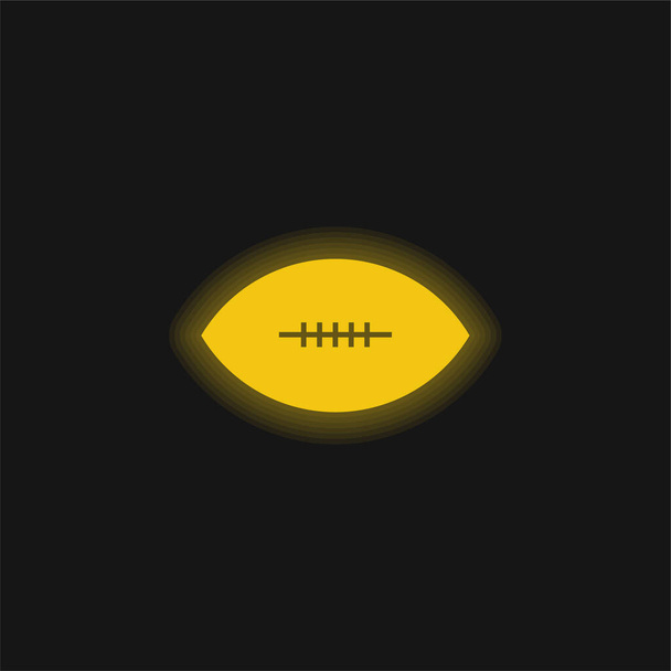 Αμερικανικό ποδόσφαιρο παιχνίδι κίτρινο λαμπερό νέον εικονίδιο - Διάνυσμα, εικόνα