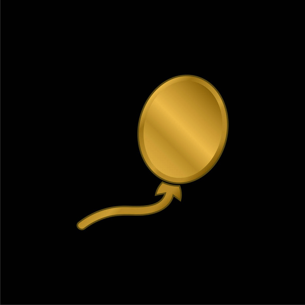 Fekete léggömb Alak arany bevonatú fém ikon vagy logó vektor - Vektor, kép