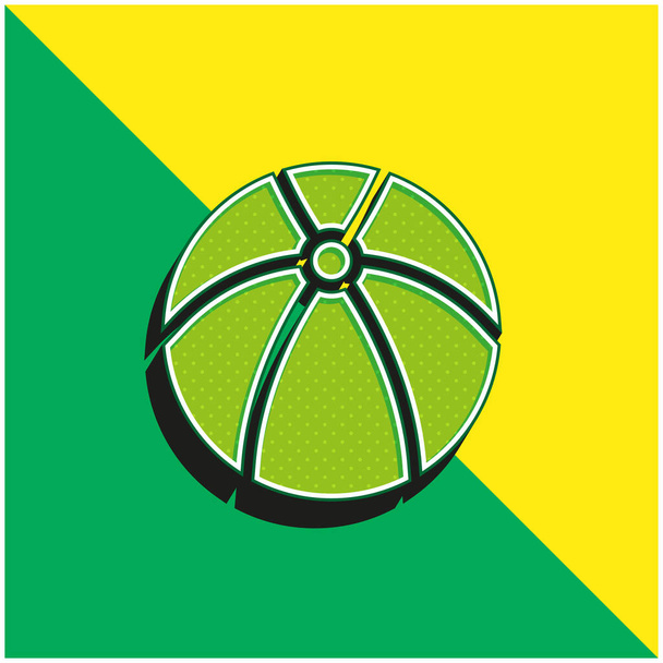 Top Yeşil ve Sarı modern 3D vektör simgesi logosu - Vektör, Görsel