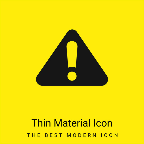 Alert Sign minimal bright yellow material icon - Vector, Image