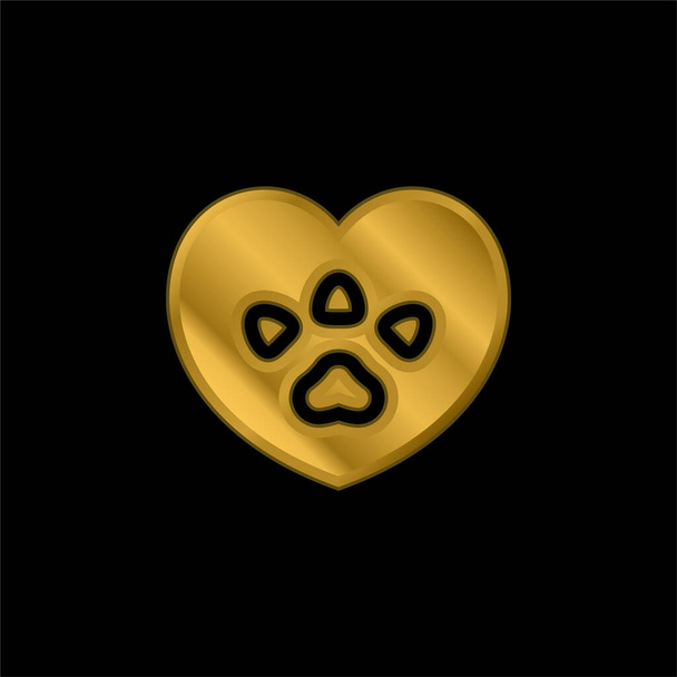 Animal Rights chapado en oro icono metálico o logo vector - Vector, Imagen