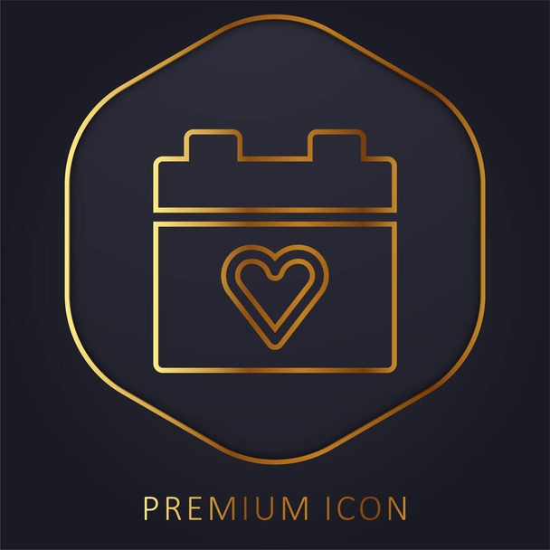 Aniversario de la línea de oro logotipo premium o icono - Vector, Imagen