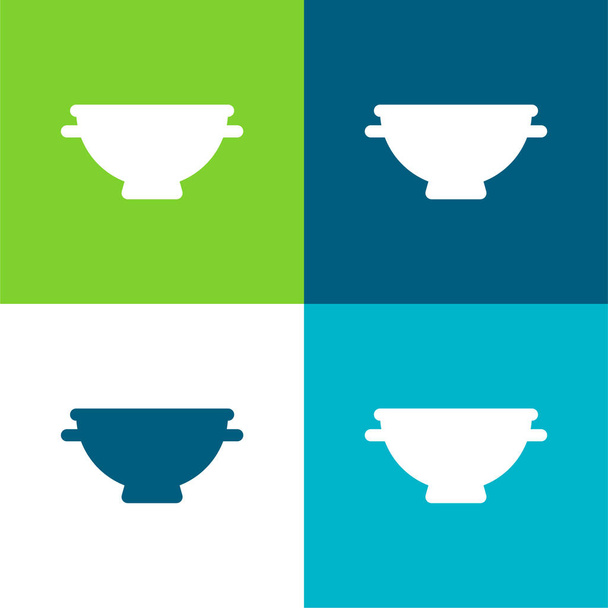 Big Bowl Flat 4-кольоровий мінімальний набір ікон - Вектор, зображення