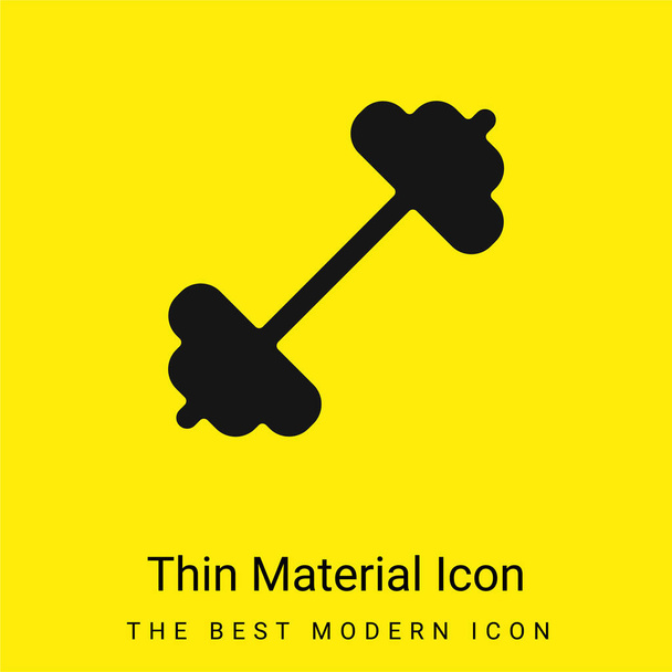 Barbell mínimo icono de material amarillo brillante - Vector, Imagen