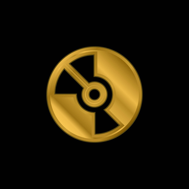 DVD grande chapado en oro icono metálico o logo vector - Vector, imagen