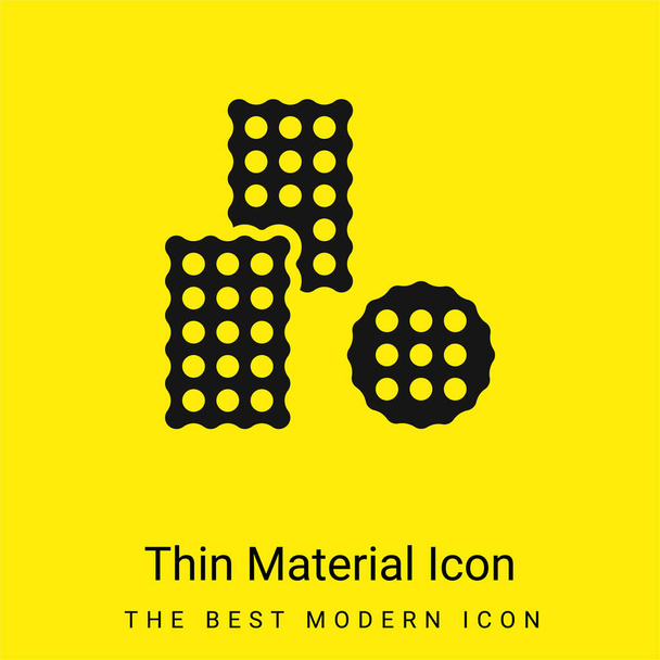 Biscuit minimal bright yellow material icon - Vector, Image