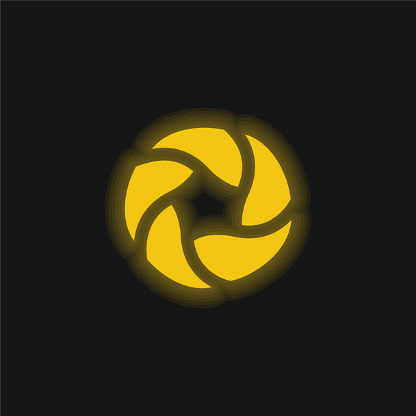 Kenyér Bagel sárga izzó neon ikon - Vektor, kép