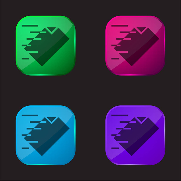 Archivovat čtyři ikony barevného skla - Vektor, obrázek