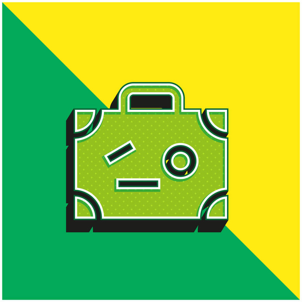 Baggage Green and yellow modern 3d vector icon logo - Vector, Image