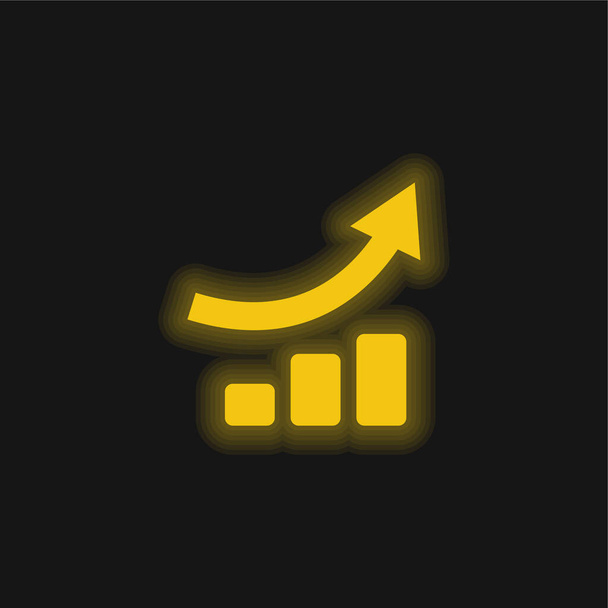 Ascendant Business Graficzna żółta świecąca neonowa ikona - Wektor, obraz