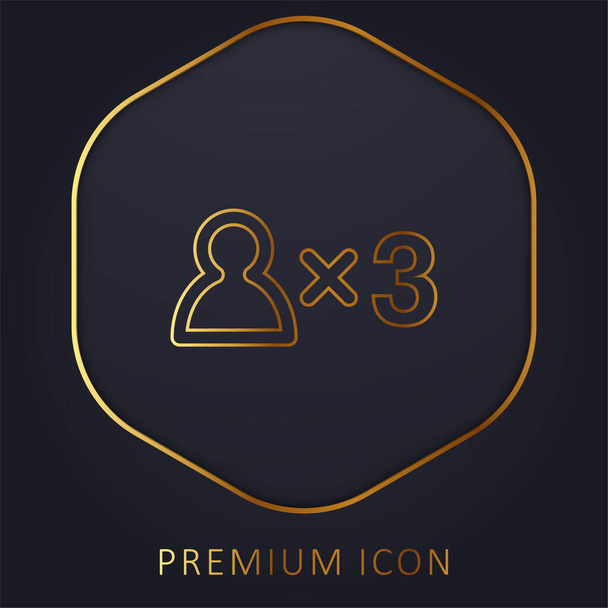3 osoby Podpisz złotą linię logo premium lub ikona - Wektor, obraz