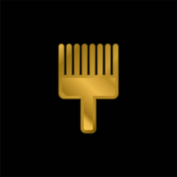Afro Pick vergoldetes metallisches Symbol oder Logo-Vektor - Vektor, Bild