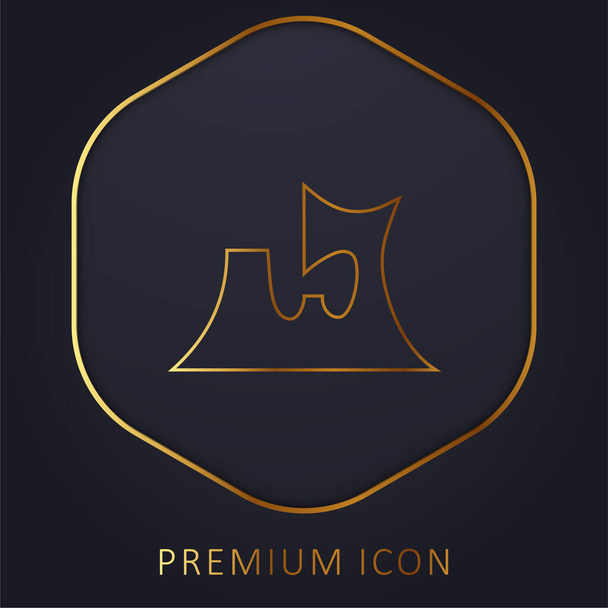 Aomori Drapeau japonais ligne d'or logo premium ou icône - Vecteur, image
