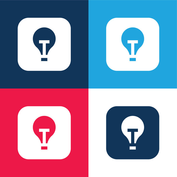 Ensemble d'icônes minime quatre couleurs bleu pomme et rouge - Vecteur, image