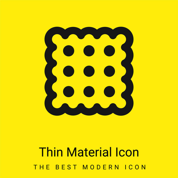 Biscoito mínimo ícone material amarelo brilhante - Vetor, Imagem