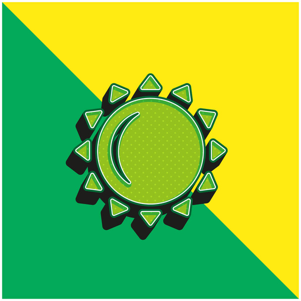 Grande sol verde e amarelo moderno logotipo vetor 3d ícone - Vetor, Imagem