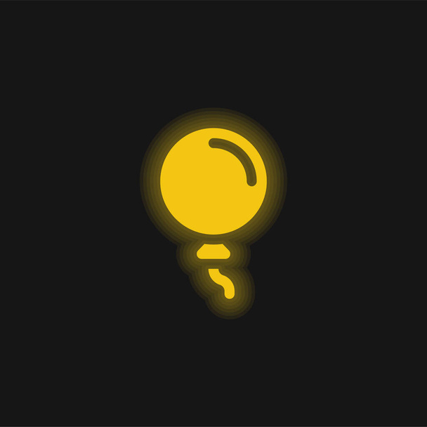 Ícone de néon brilhante amarelo balão - Vetor, Imagem