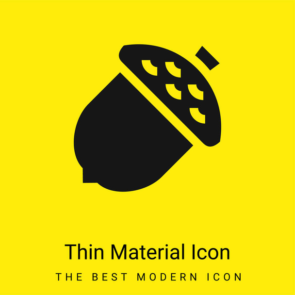 Acorn mínimo icono de material amarillo brillante - Vector, imagen