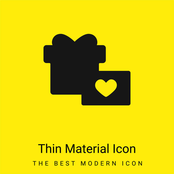 Aniversário Presente ícone material amarelo brilhante mínimo - Vetor, Imagem