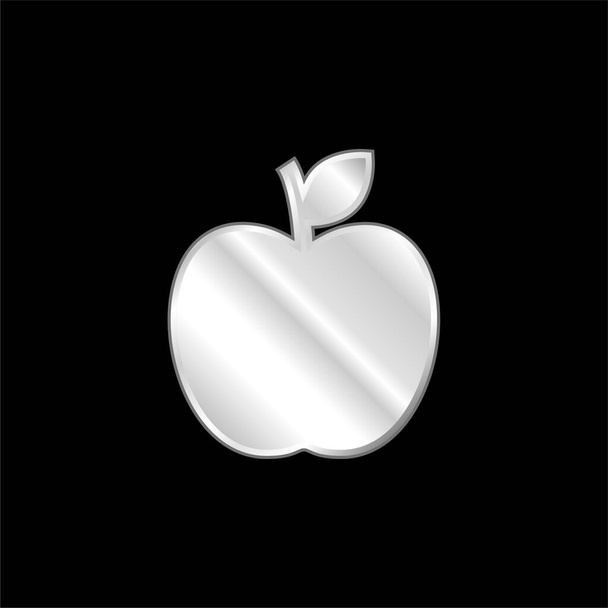 Apple plateado icono metálico - Vector, Imagen