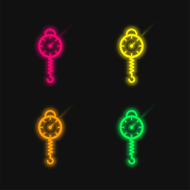 Баланс четырех цветов светящийся неоновый вектор значок - Вектор,изображение