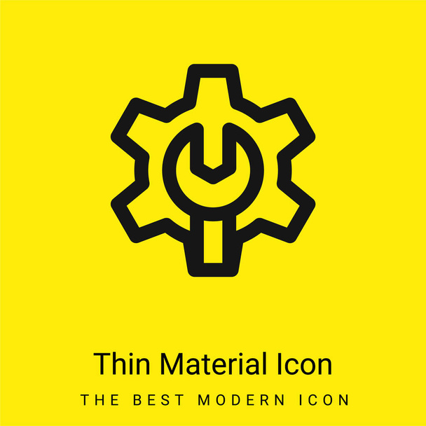Admin mínimo ícone de material amarelo brilhante - Vetor, Imagem