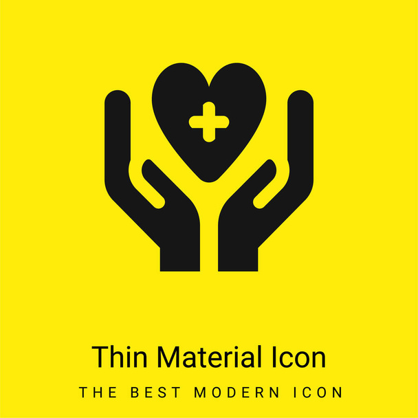 Donación de sangre icono de material amarillo brillante mínimo - Vector, Imagen