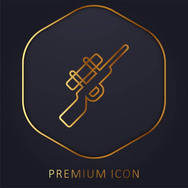 Logo premium o icono de la línea dorada de biatlón - Vector, Imagen