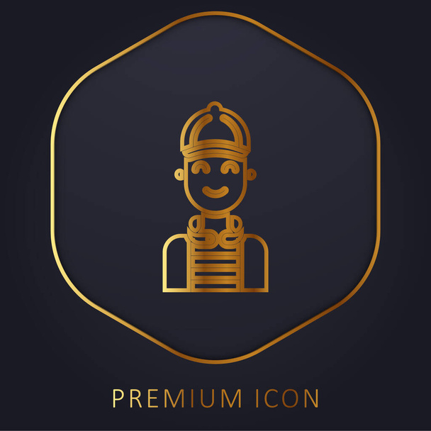 Garçon ligne d'or logo premium ou icône - Vecteur, image