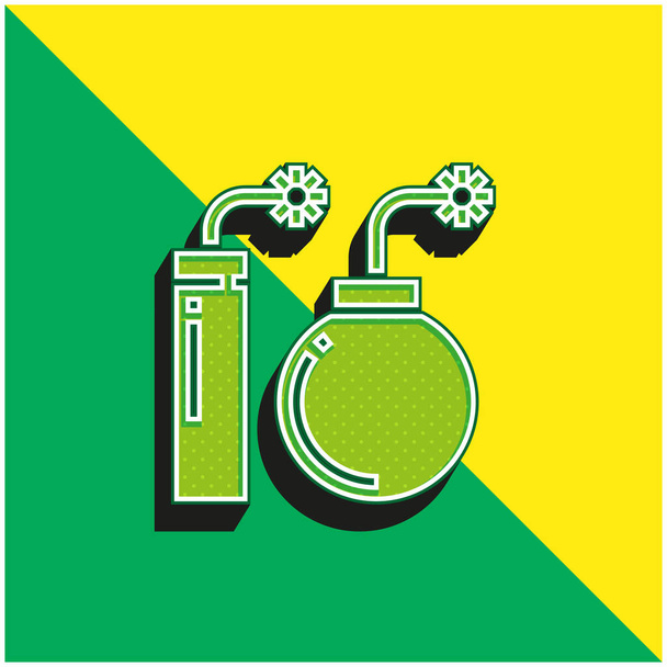 Explosión verde y amarillo moderno vector 3d icono del logotipo - Vector, Imagen