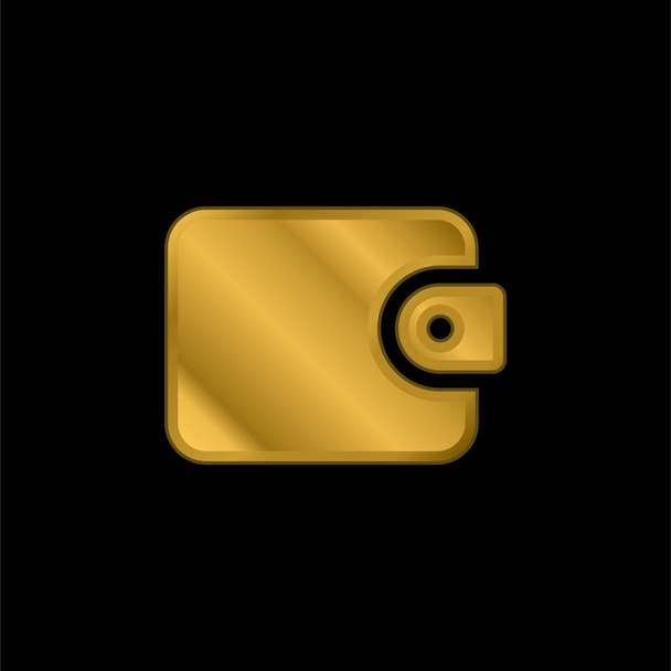 Billfold plaqué or icône métallique ou logo vecteur - Vecteur, image