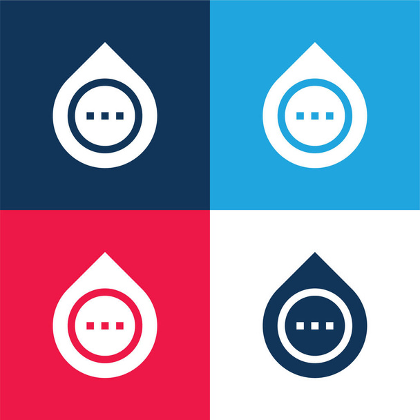 Blood blue and red four color minimum icon set - Vektor, obrázek