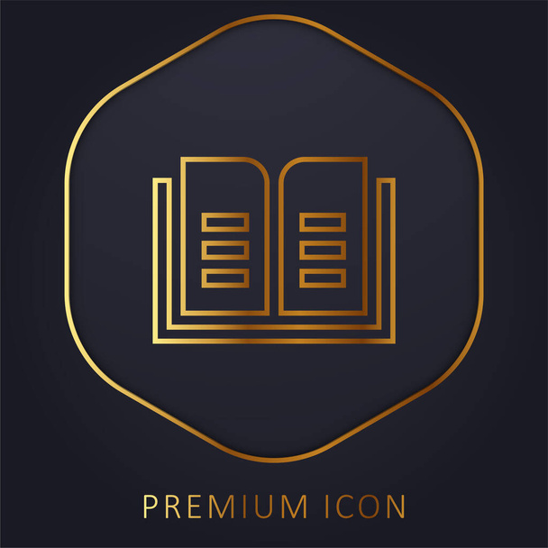Book golden line premium logo nebo ikona - Vektor, obrázek