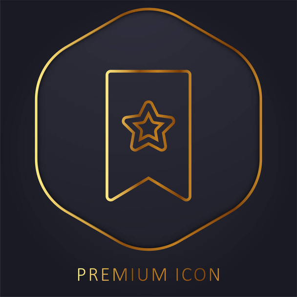 Bookmark golden line premium logo or icon - Vector, Image