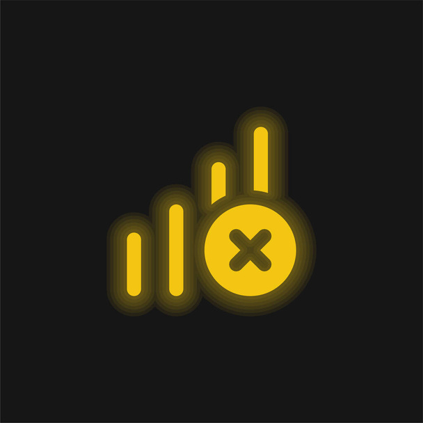 Bad yellow glowing neon icon - Vector, Image