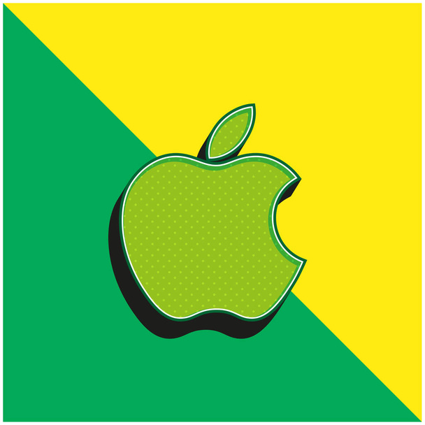 Apple Green ja keltainen moderni 3d vektori kuvake logo - Vektori, kuva