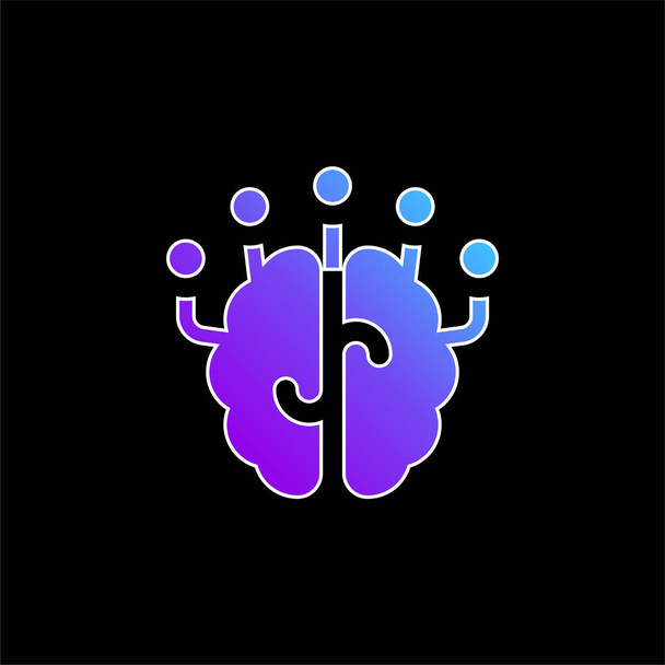 Cerebro azul gradiente vector icono - Vector, Imagen