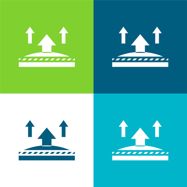 Lélegző Lapos négy szín minimális ikon készlet - Vektor, kép