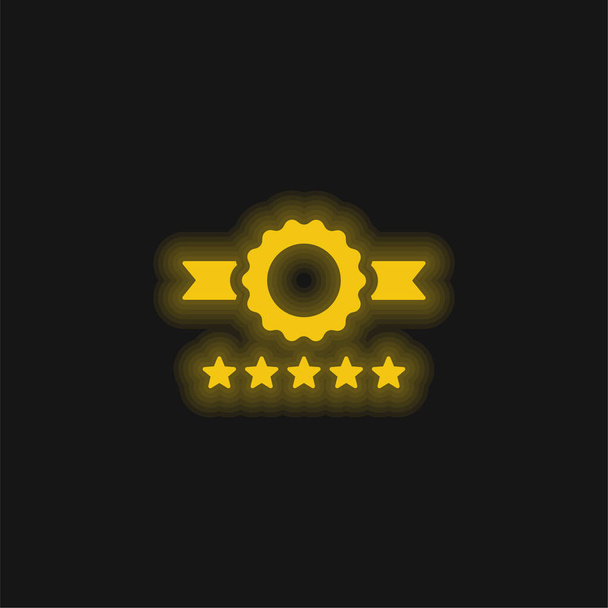 Jelvény sárga izzó neon ikon - Vektor, kép