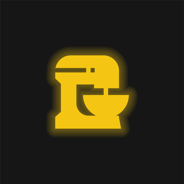 Beater geel gloeiende neon pictogram - Vector, afbeelding