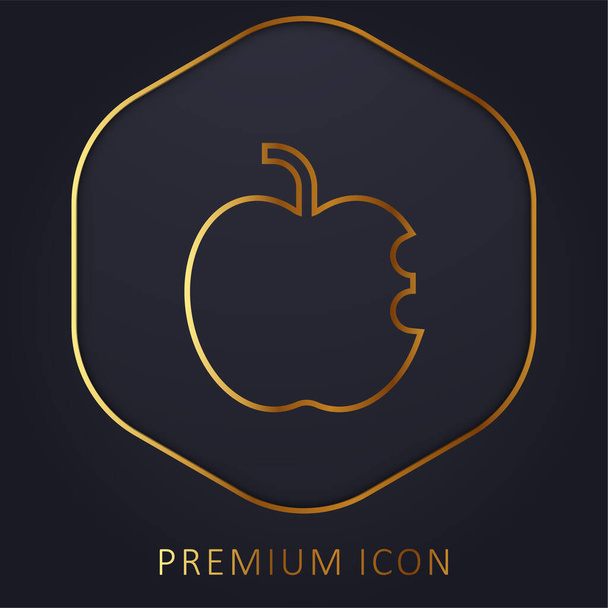 Apple złotej linii logo premium lub ikona - Wektor, obraz
