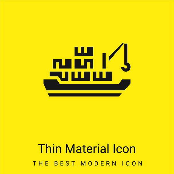 Barge minimal bright yellow material icon - Vector, Image