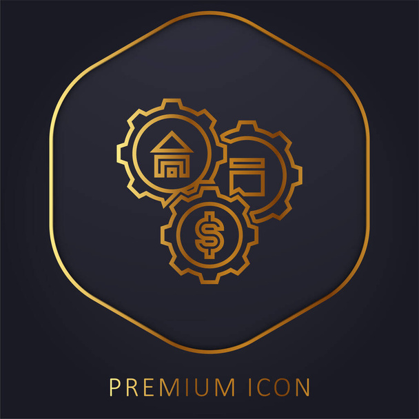Actifs ligne d'or logo premium ou icône - Vecteur, image