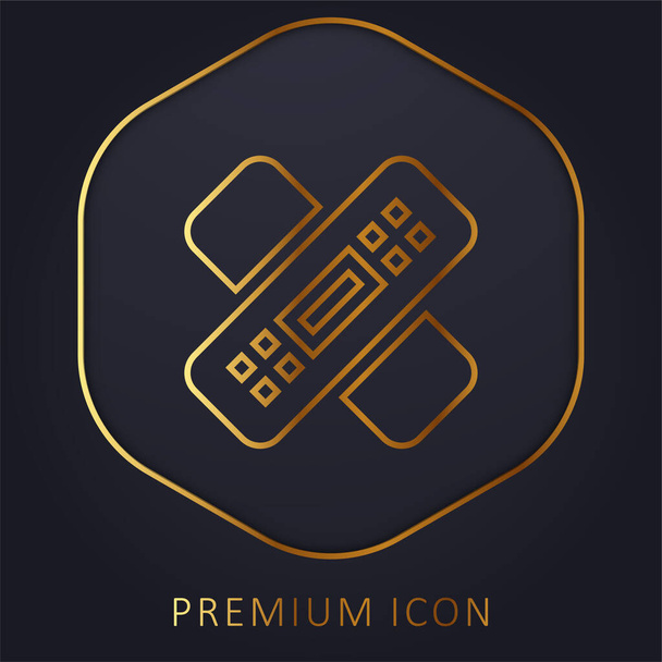 Bandage ligne d'or logo premium ou icône - Vecteur, image