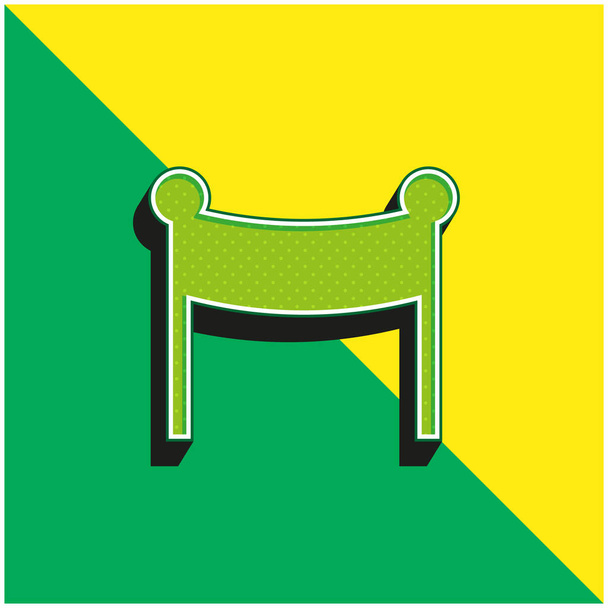 バナー緑と黄色の現代的な3Dベクトルアイコンのロゴ - ベクター画像
